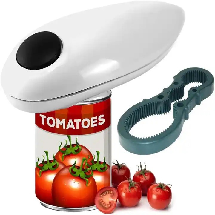 Elektrisk konservöppnare med ett tryck