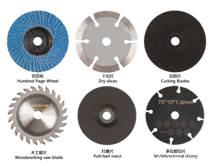 Set med 6 skivor för minivinkelslip