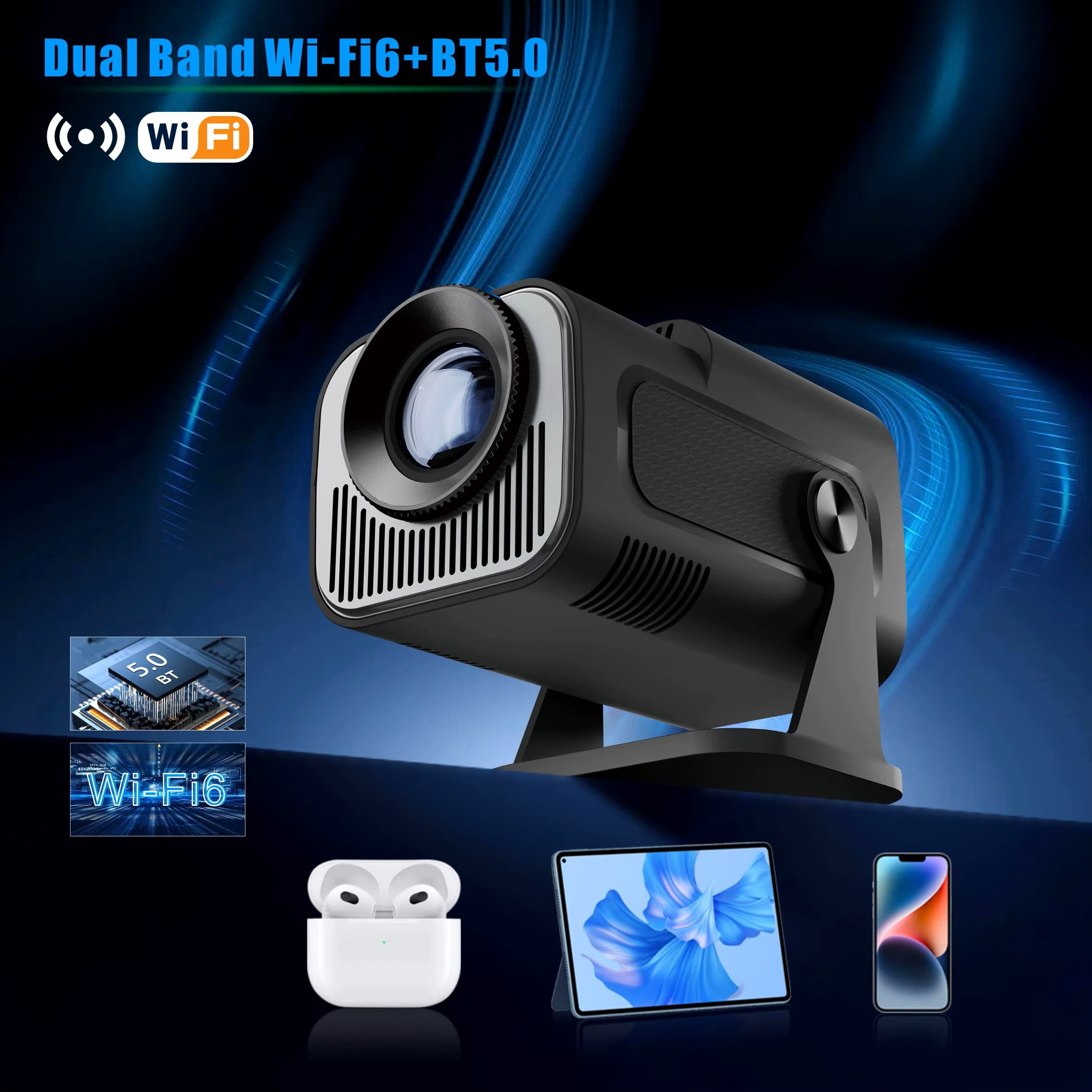 Kompakt og kraftfuld mini projektor med 720p HD-opløsning