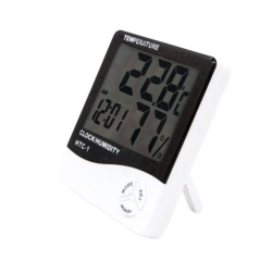 Digital termometer, hygrometer og ur